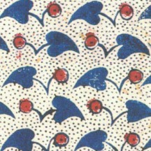Stamped Blue Leaf and Berry Italian Paper ~ Tassotti
